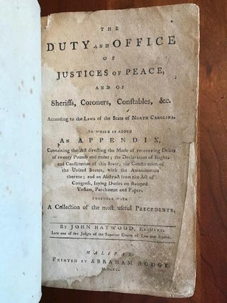 Item #100010 The Duty and Office of Justices of Peace, and of Sheriffs, Coroners, Constables,...