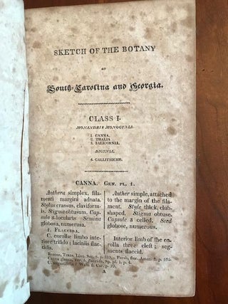 A Sketch of the Botany of South Carolina and Georgia in Two Volumes.