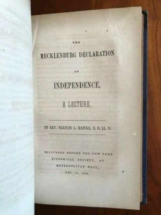 Item #100036 Revolutionary History of North Carolina, in Three Lectures; To which Is Appended, a...