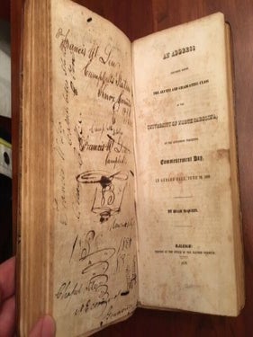 Sammelband of 23 North Carolina History Pamphlets, 1831-1841, including topics including Railroads, Schools and the Mecklenburg Declaration of Independence.