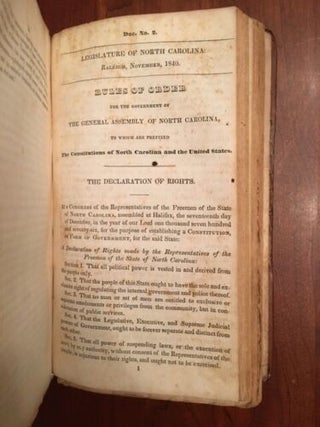 Sammelband of 23 North Carolina History Pamphlets, 1831-1841, including topics including Railroads, Schools and the Mecklenburg Declaration of Independence.