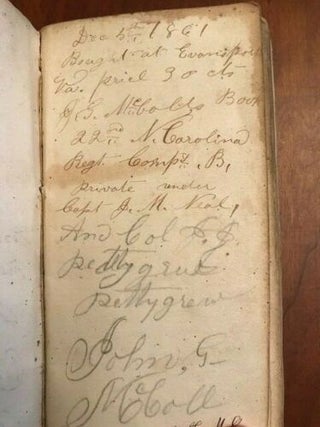 Handwritten CONFEDERATE Civil War Diary of Pvt. John G. McCall, 22nd North Carolina Infantry Regiment, Company B, "McDowell Rifles"