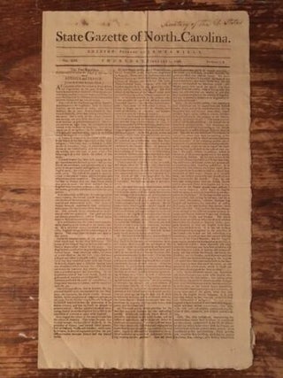 The State Gazette of North Carolina. February 1, 1798.