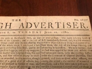 Battle Guilford Courthouse Revolutionary War 1781 Edinburgh Advertiser Newspaper