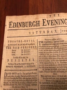 1776 Revolutionary War Edinburgh Newspaper G. WASHINGTON Boston Battle Accounts