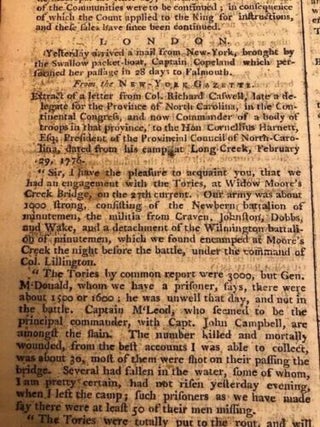 1776 Revolutionary War Edinburgh Newspaper G. WASHINGTON Boston Battle Accounts