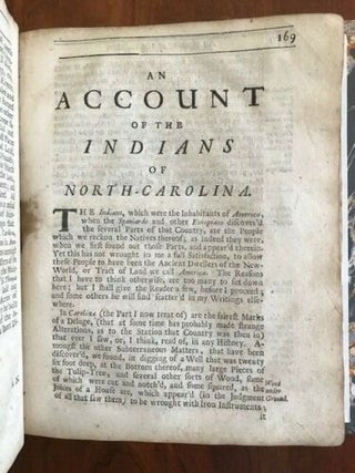 Item #100103 THE HISTORY OF CAROLINA, CONTAINING THE EXACT DESCRIPTION AND NATURAL HISTORY OF...