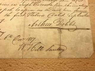 1759 Land Grant SIGNED by Arthur Dobbs, Royal Governor of NORTH CAROLINA, Craven County
