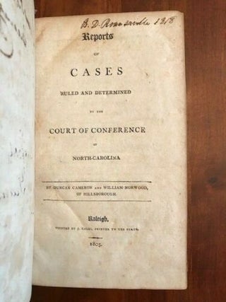 1805 Noth Carolina Law Book SIGNED by Cyrus Mendenhall, Founder Greensboro Female Academy, now Greensboro College