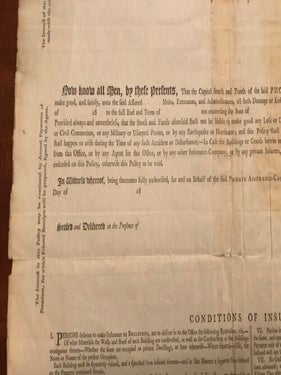 Early 1800s Phoenix Assurance Company, London, Charleston, South Carolina Broadside