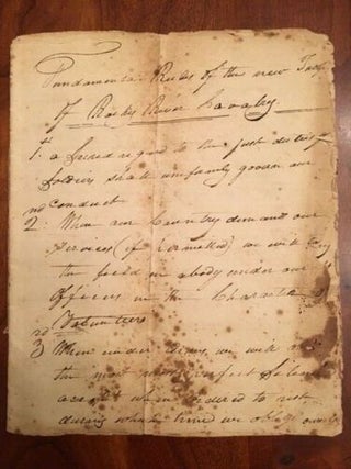 Item #100177 1822 Manuscript North Carolina Rocky River Cavalry SIGNED by Two Kings Mountain...