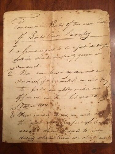 Item #100177 1822 Manuscript North Carolina Rocky River Cavalry SIGNED by Two Kings Mountain Revolutionary War Battle Veterans
