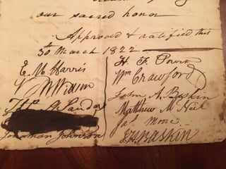 1822 Manuscript North Carolina Rocky River Cavalry SIGNED by Two Kings Mountain Revolutionary War Battle Veterans
