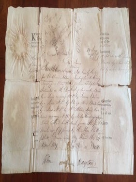 1809 South Carolina GOVERNOR John DRAYTON Signed Land Grant, Lancaster, SC