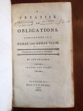 Item #100206 A Treatise on Obligations, Considered in a Moral and Legal View