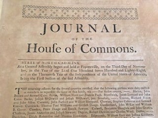Journal of the House of Commons. State of North Carolina, together with, Journal of the Senate. State of North Carolina