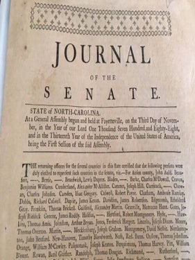 Journal of the House of Commons. State of North Carolina, together with, Journal of the Senate. State of North Carolina