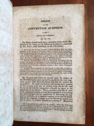 Two 1822/1829 Raleigh North Carolina Pamphlets, on the Convention Question and regarding State Banks