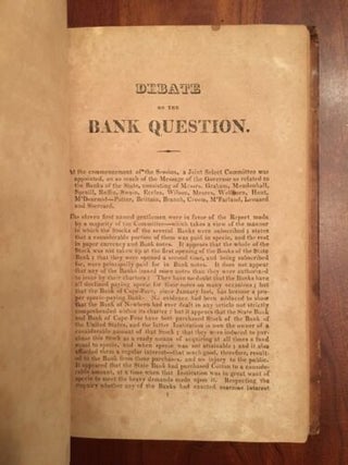 Two 1822/1829 Raleigh North Carolina Pamphlets, on the Convention Question and regarding State Banks