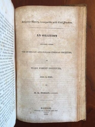 Sammelband of 21 North Carolina University History Pamphlets, 1832-1841