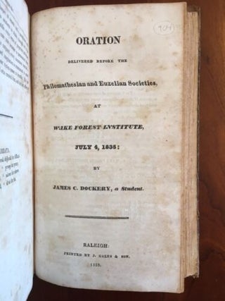 Sammelband of 21 North Carolina University History Pamphlets, 1832-1841