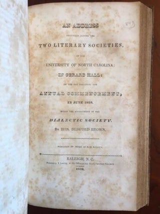 Sammelband of 21 North Carolina University History Pamphlets, 1832-1841