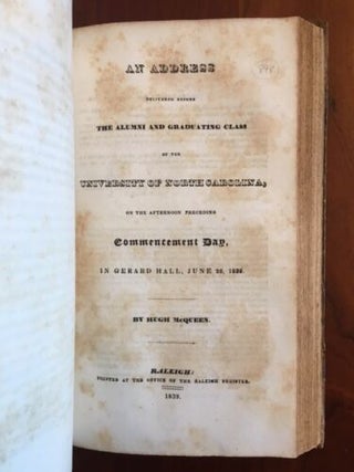 Sammelband of 21 North Carolina University History Pamphlets, 1832-1841
