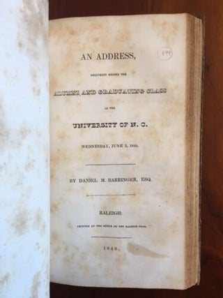 Sammelband of 21 North Carolina University History Pamphlets, 1832-1841