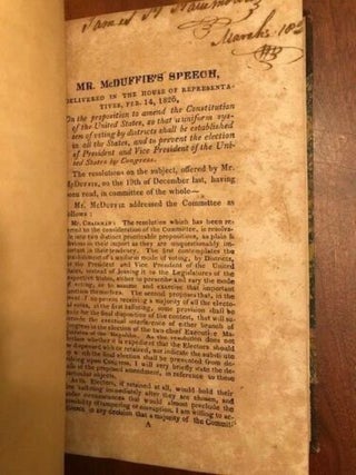 Lot of 4 States Rights Pamphlets bound together and signed by South Carolina Governor and U.S. Legislator, James Henry Hammond.