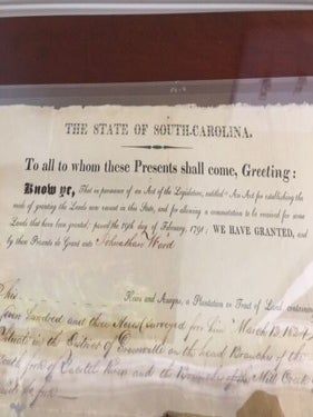 1824 SOUTH CAROLINA Land Grant SIGNED by SC Governor John Lyde WILSON to Jonathan WARD