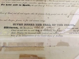 1824 SOUTH CAROLINA Land Grant SIGNED by SC Governor John Lyde WILSON to Jonathan WARD