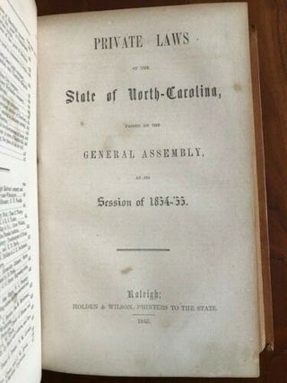 Public Laws of the State of North Carolina: passed by the General Assembly at its session of 1854-'55, together with the Comptroller's statement of public revenue and expenditure.