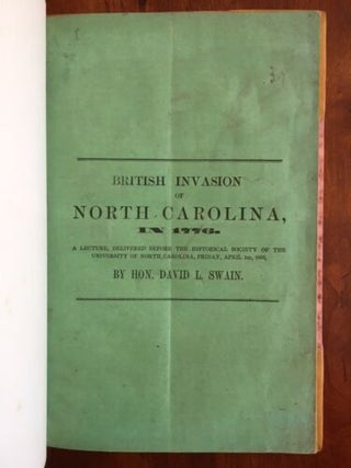 Item #100313 British Invasion of North Carolina, in 1776 : a lecture, delivered before the...