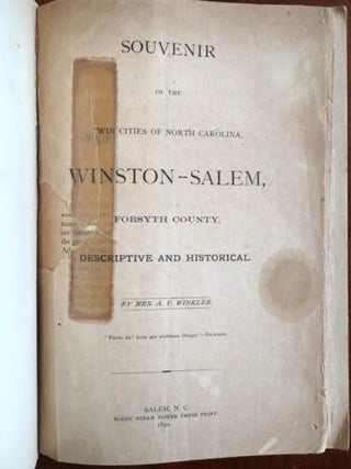 Item #100344 Souvenir of the Twin Cities of North Carolina, Winston-Salem, Forsyth County :...