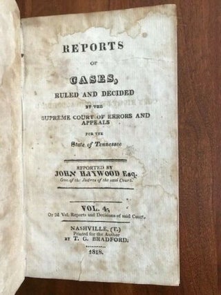 Reports of cases, ruled and decided by the Supreme Court. John Haywood.