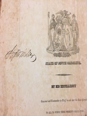 1829 Stephen Decatur Miller, South Carolina Governor, Sumterville SC Waxhaw