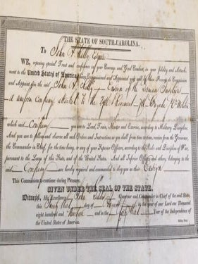 1819 SOUTH CAROLINA Governor John Geddes, SC Militia 29th Regt. German Fusiliers