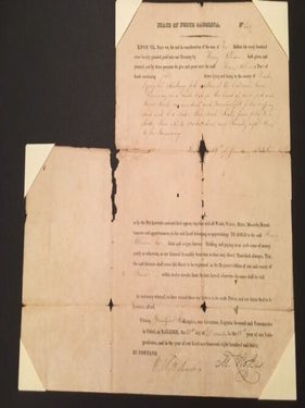 1830 North Carolina Land Grant Gov Montfort STOKES Catawba River Wilkes, Indians