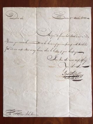 Item #100443 1797 Josiah COLLINS Letter, Edenton, NORTH CAROLINA Merchant, Federalist NC