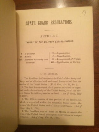 Regulations for the North Carolina State Guard.
