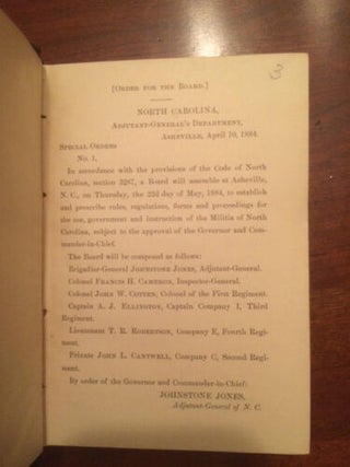 Regulations for the North Carolina State Guard.