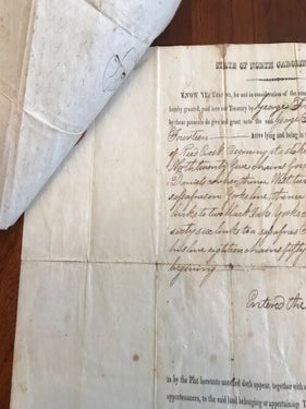 1835 Randolph County NORTH CAROLINA, Frazier Family Land Grant, SIGNED Gov SWAIN