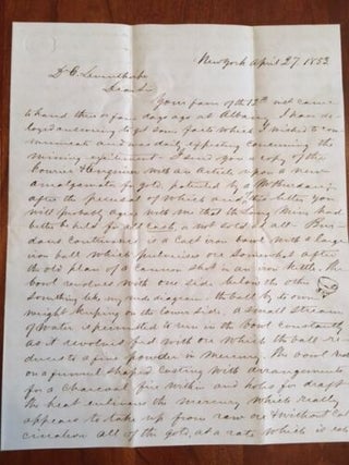 1853 North Carolina CABARRUS County Gold Mining Letter Pioneer Mills Concord, NC