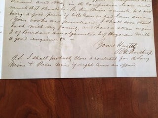 1853 North Carolina CABARRUS County Gold Mining Letter Pioneer Mills Concord, NC