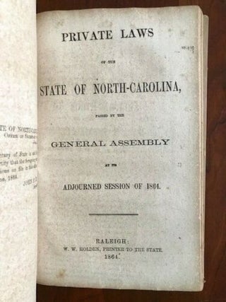 Lot of 4 Confederate Imprints, 1863-1864 Adjourned Sessions, North Carolina Laws