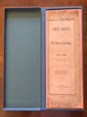 NORTH CAROLINA IN THE WAR BETWEEN THE STATES. PART 1 BY JOHN A. SLOAN, LATE CAPTAIN OF CO. B, 27TH NORTH CAROLINA REGIMENT, ARMY OF NORTHERN VIRGINIA