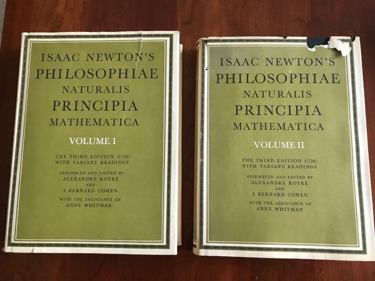 Item #100601 Isaac Newton's Philosophiae Naturalis Principia Mathematica: Facsimile of third edition (1726) with variant readings; Vols. 1 and 2. In Latin. Isaac Newton.