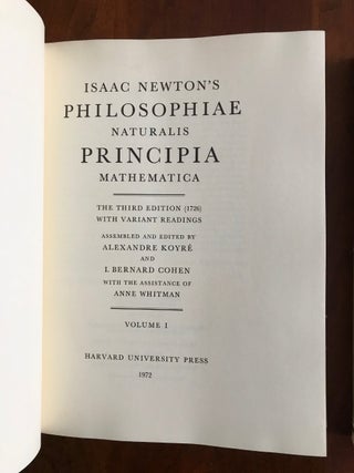 Isaac Newton's Philosophiae Naturalis Principia Mathematica: Facsimile of third edition (1726) with variant readings; Vols. 1 and 2. In Latin.