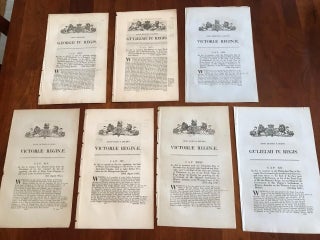 Item #100625 Original Acts of Parliament relating to Australia (Lot of 7). Acts of Parliament
