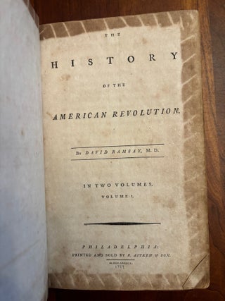 Item #100834 History of the American Revolution. David Ramsay